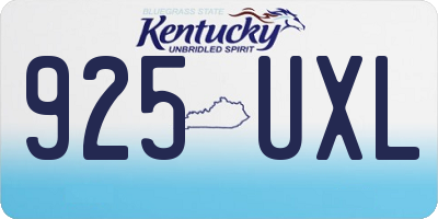 KY license plate 925UXL