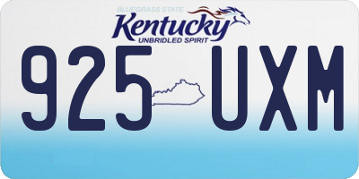 KY license plate 925UXM