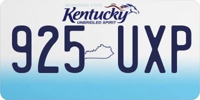 KY license plate 925UXP