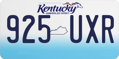 KY license plate 925UXR