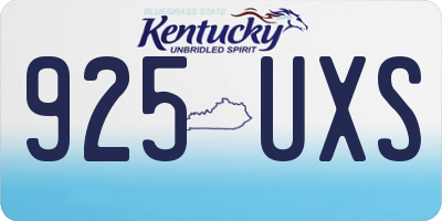 KY license plate 925UXS
