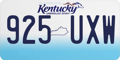 KY license plate 925UXW