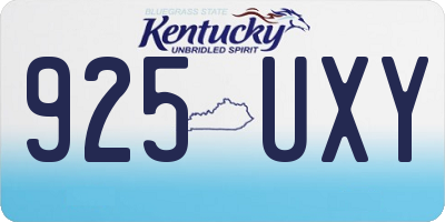 KY license plate 925UXY