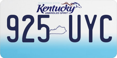 KY license plate 925UYC