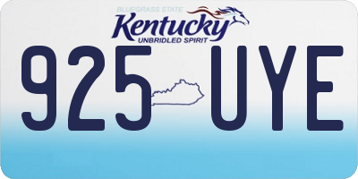 KY license plate 925UYE