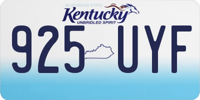 KY license plate 925UYF
