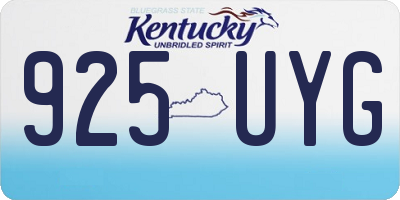 KY license plate 925UYG