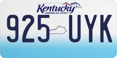 KY license plate 925UYK