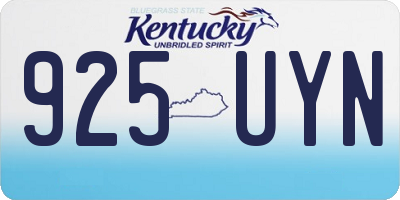 KY license plate 925UYN