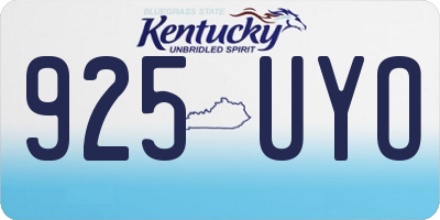KY license plate 925UYO