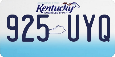 KY license plate 925UYQ