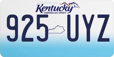 KY license plate 925UYZ