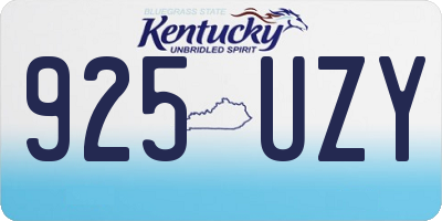 KY license plate 925UZY