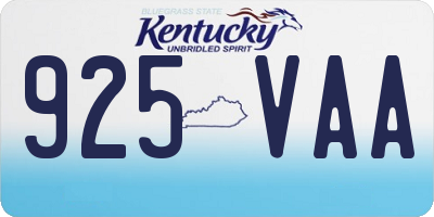 KY license plate 925VAA