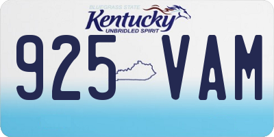 KY license plate 925VAM