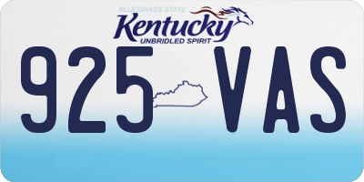 KY license plate 925VAS