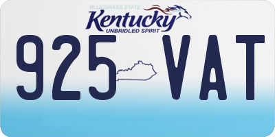KY license plate 925VAT