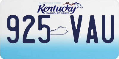 KY license plate 925VAU