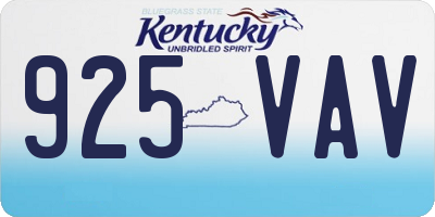 KY license plate 925VAV
