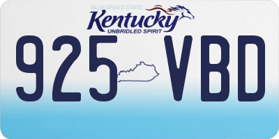 KY license plate 925VBD