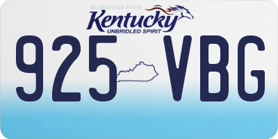 KY license plate 925VBG