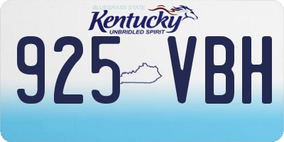 KY license plate 925VBH