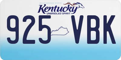 KY license plate 925VBK