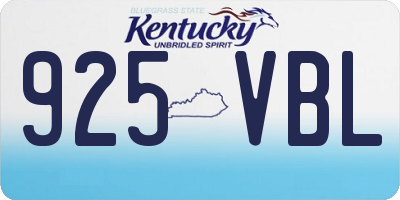 KY license plate 925VBL