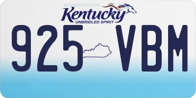 KY license plate 925VBM