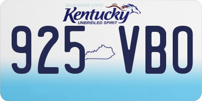 KY license plate 925VBO