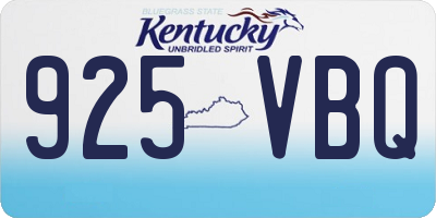 KY license plate 925VBQ