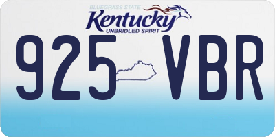 KY license plate 925VBR