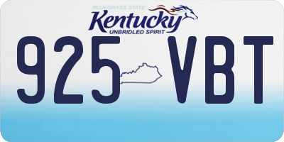 KY license plate 925VBT
