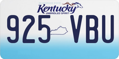 KY license plate 925VBU
