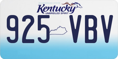 KY license plate 925VBV