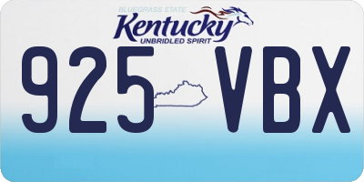 KY license plate 925VBX