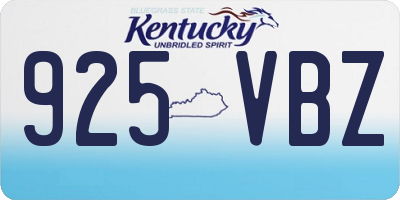 KY license plate 925VBZ