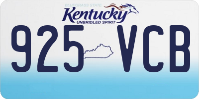 KY license plate 925VCB