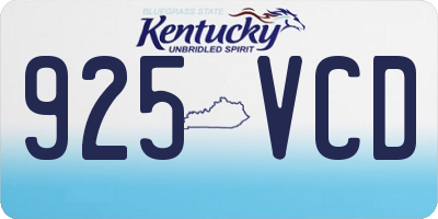 KY license plate 925VCD
