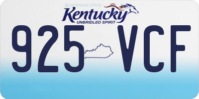 KY license plate 925VCF