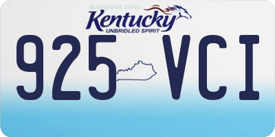 KY license plate 925VCI