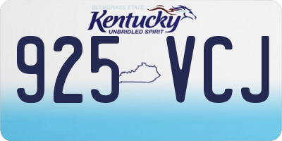 KY license plate 925VCJ