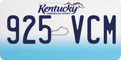 KY license plate 925VCM