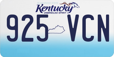 KY license plate 925VCN