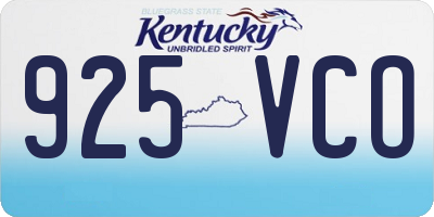 KY license plate 925VCO
