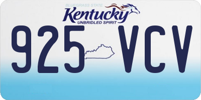 KY license plate 925VCV