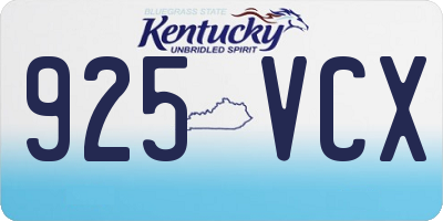 KY license plate 925VCX
