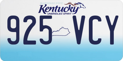 KY license plate 925VCY