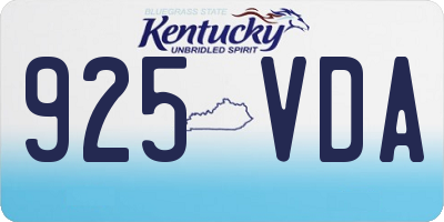 KY license plate 925VDA