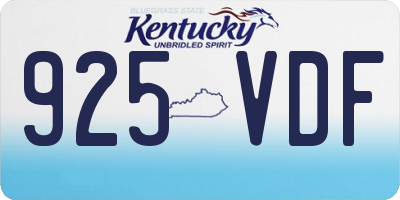 KY license plate 925VDF